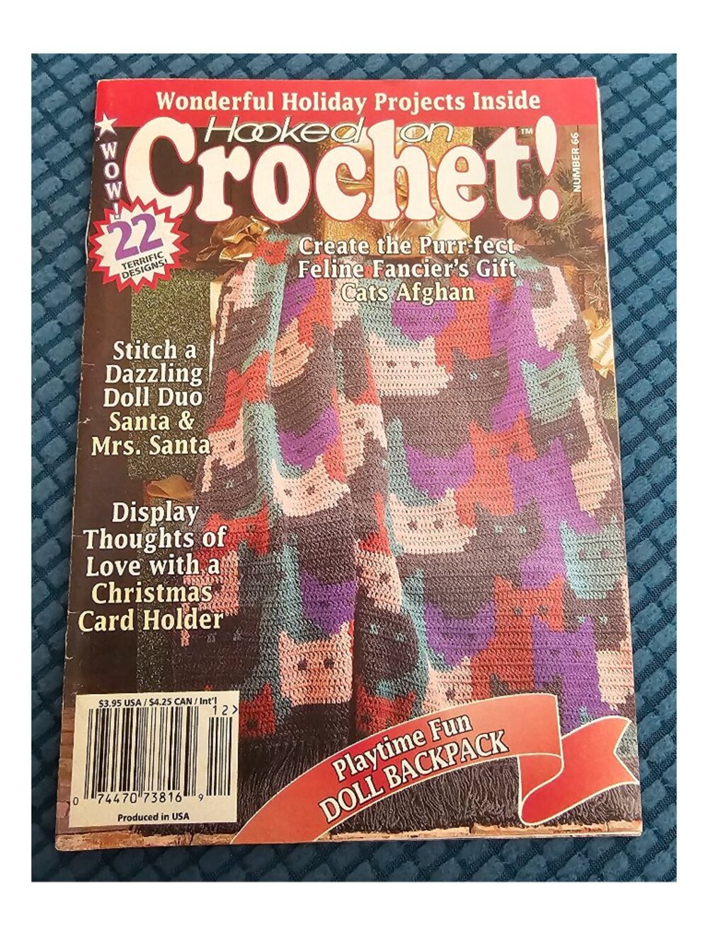Vintage Hooked on Crochet Number 66 22 Cat Afghan Designs Patterns